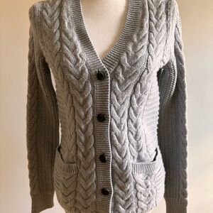 Gap Gray Honeycomb Cableknit cardigan - Size XS